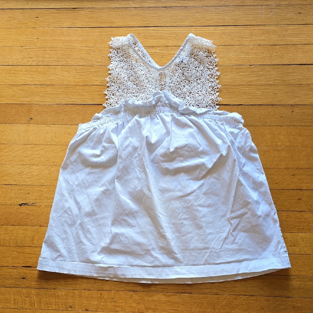 Marissa Webb Collective, Ivory & Baby Blue Ruffle Yoke Tank Top, EUC,  Women's 8